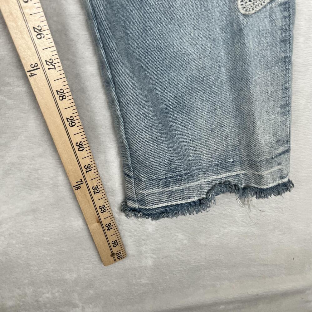 Mnml Jeans Mens 31x34 Blue Slim Skinny Bones Embroidered Denim Light Wash Pants - Picture 3 of 10